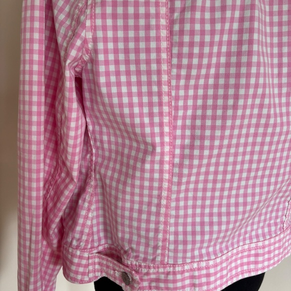 Talbots Pink Gingham Denim Jacket - Picture 7 of 8